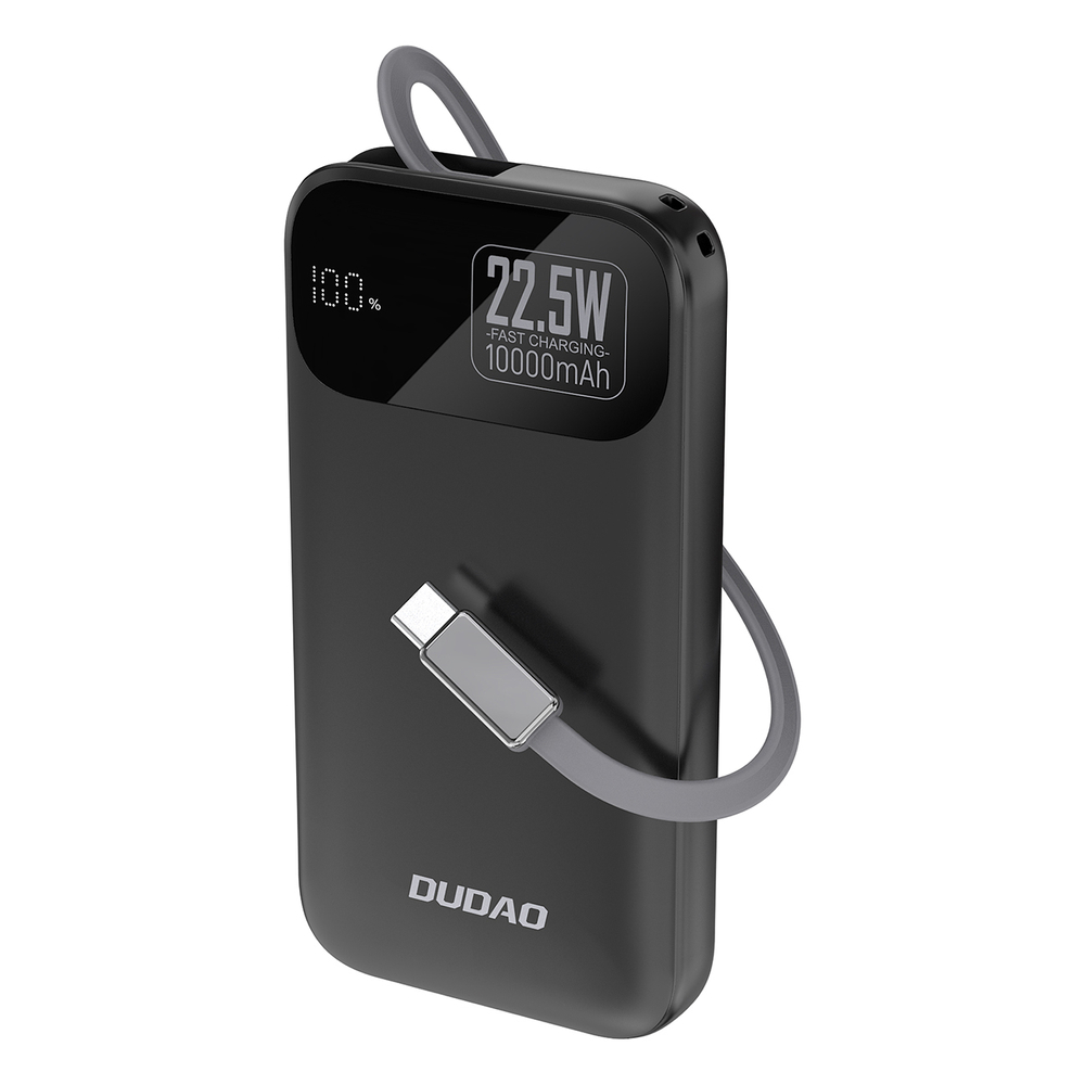 Dudao K31 10000 mAh 22.5W PD Powerbank with Built-in Cable - Black-0