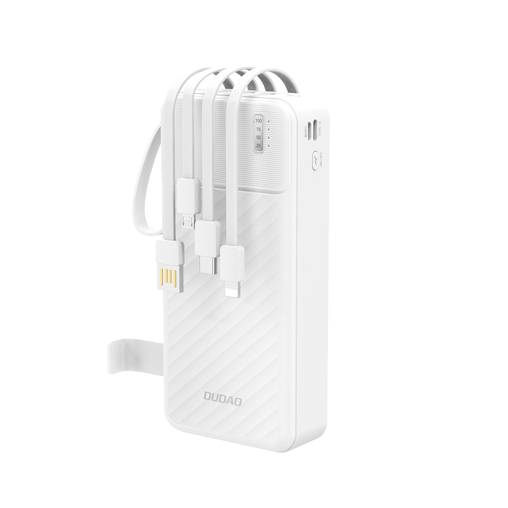 Dudao K11 Pro 20000mAh Powerbank beépített kábelekkel - Fehér-0