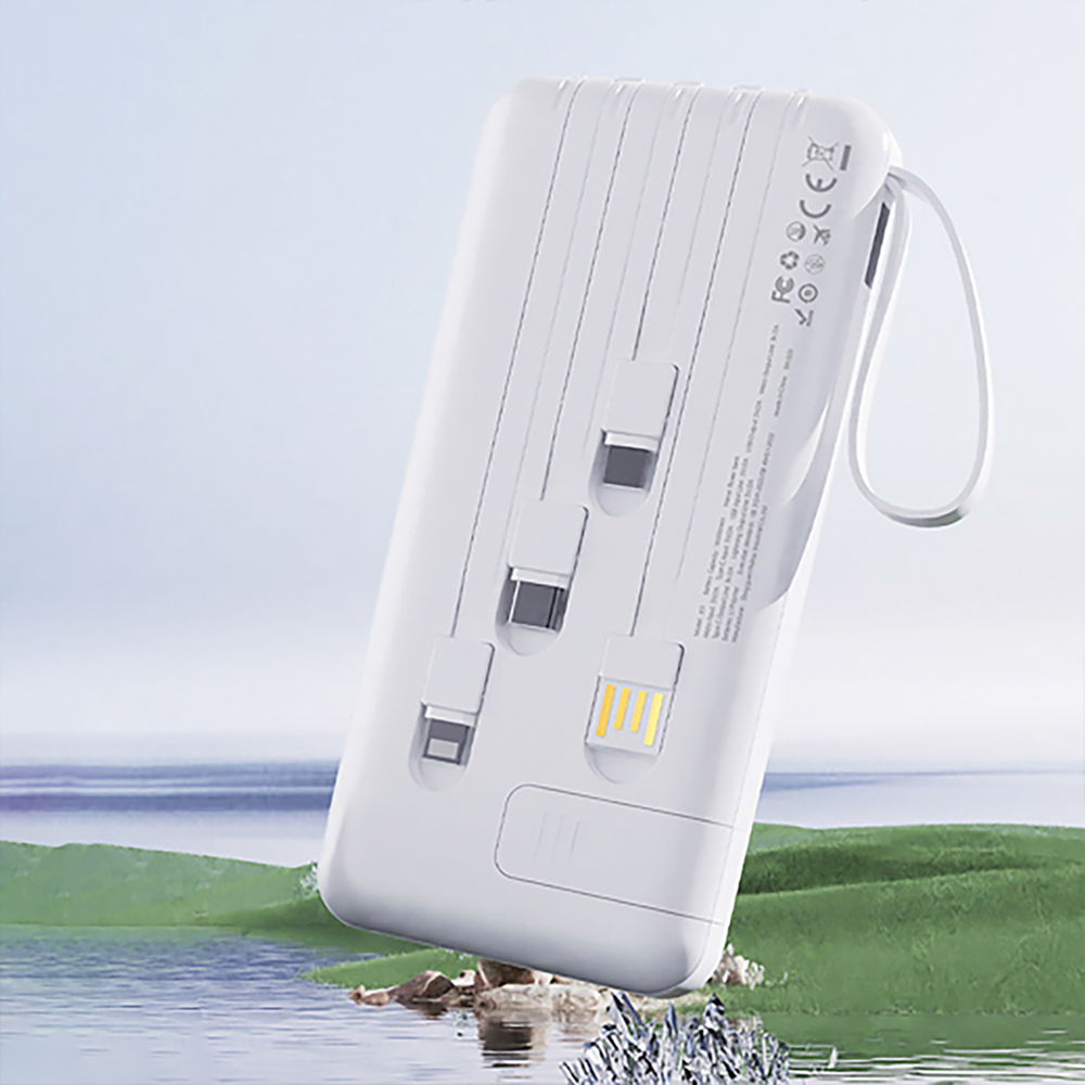 Dudao K11 Pro 20000mAh Powerbank beépített kábelekkel - Fehér-2