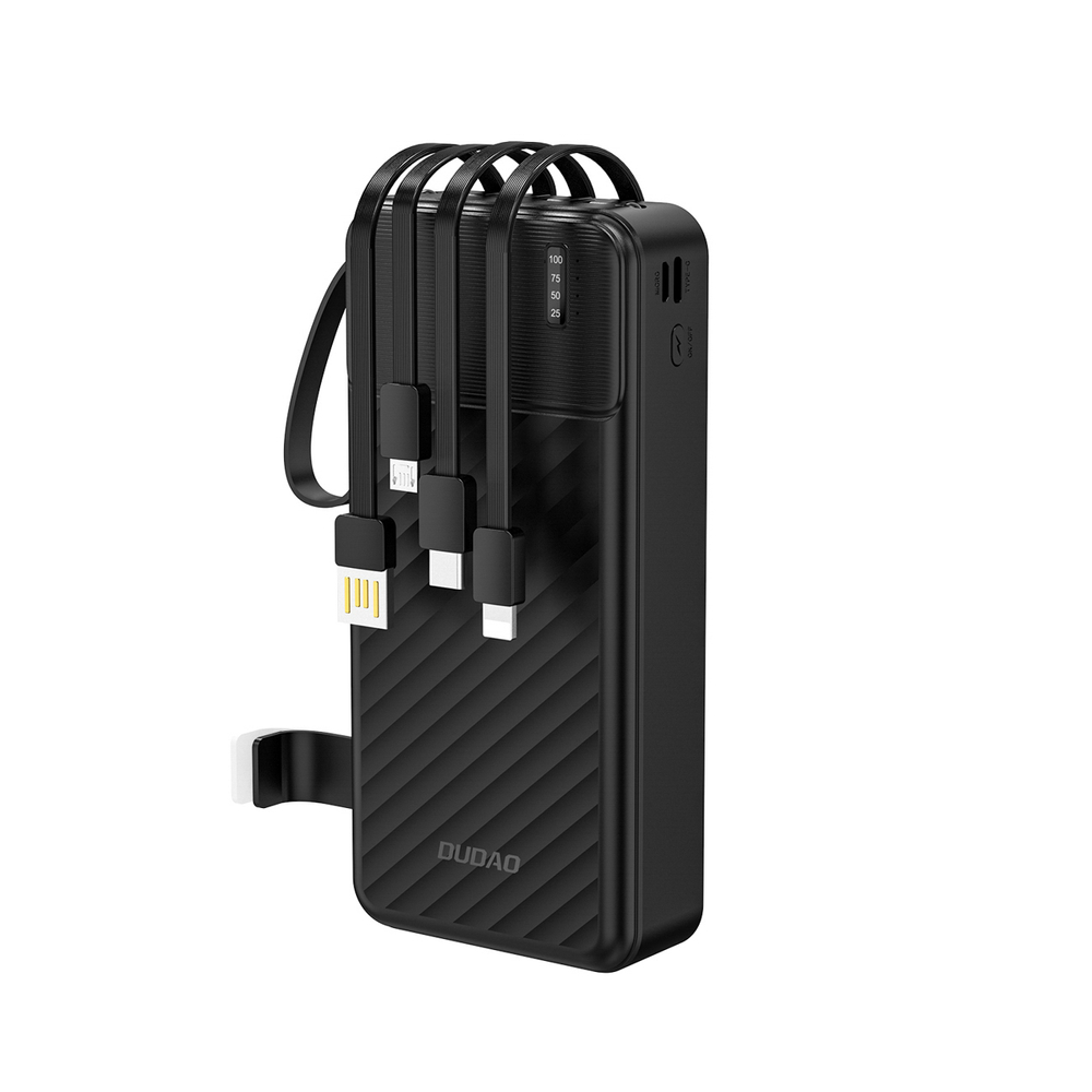 Dudao K11 Pro 20000mAh Powerbank beépített kábelekkel - Fekete-0