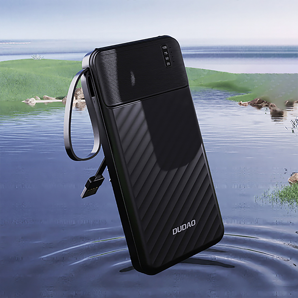 Dudao K11 Pro 20000mAh Powerbank beépített kábelekkel - Fekete-2