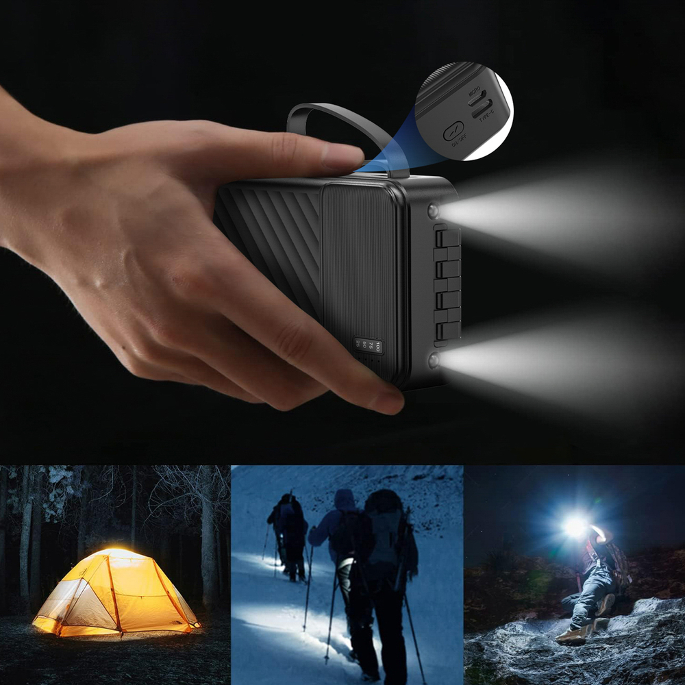 Dudao K11 Pro 20000mAh Powerbank beépített kábelekkel - Fekete-4