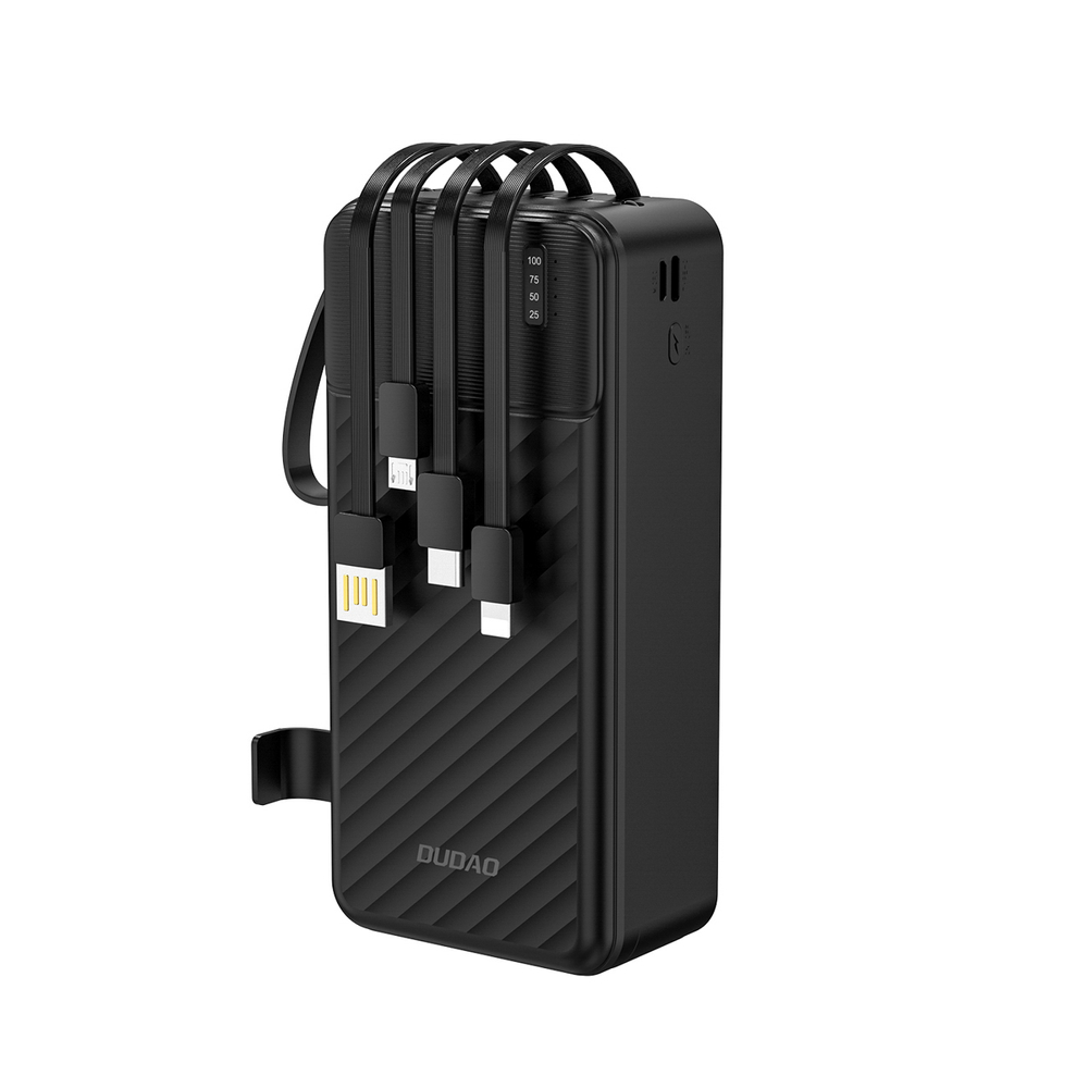 Dudao K11 Max 30000mAh Powerbank beépített kábelekkel - Fekete-0