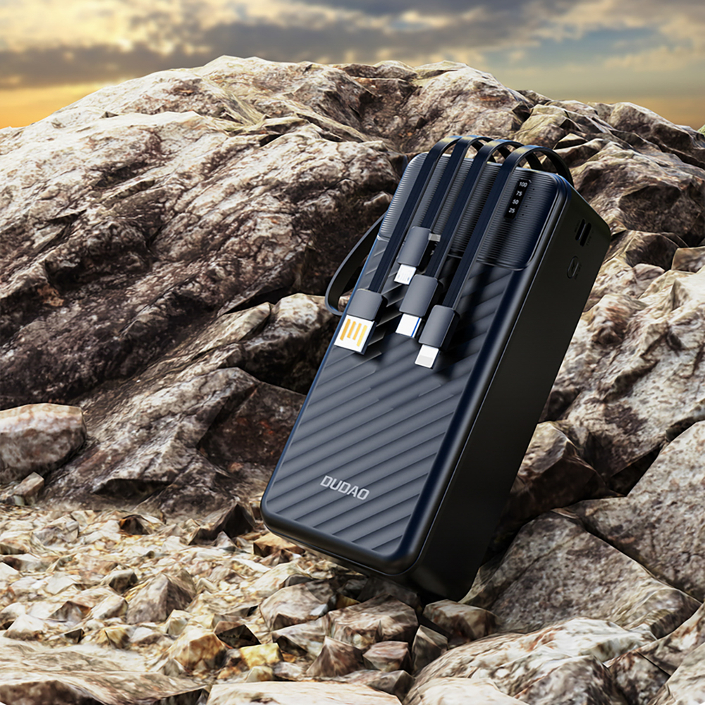 Dudao K11 Max 30000mAh Powerbank beépített kábelekkel - Fekete-4