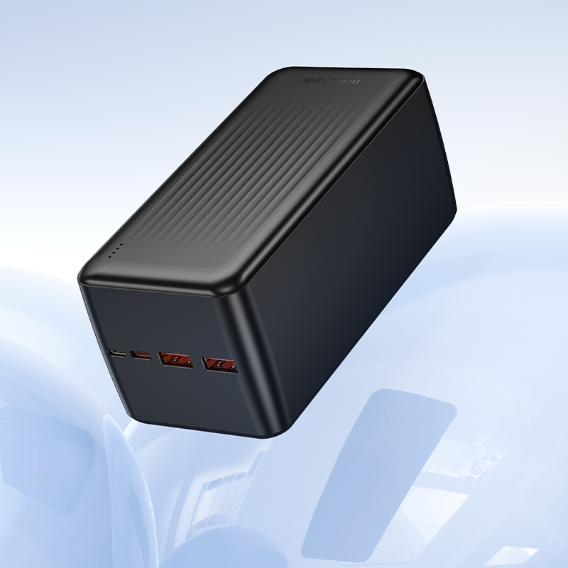 Borofone Power Bank 50000mAh BJ80C Clever - 2xUSB + Type C - QC 3.0 22,5W PD 20W fekete-3