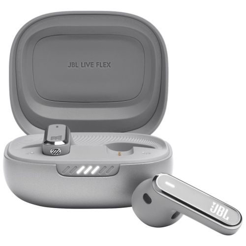 JBL Live Flex TWS Bluetooth Vezeték Nélküli Fülbe Dugható Fülhallgató Ezüst EU-0