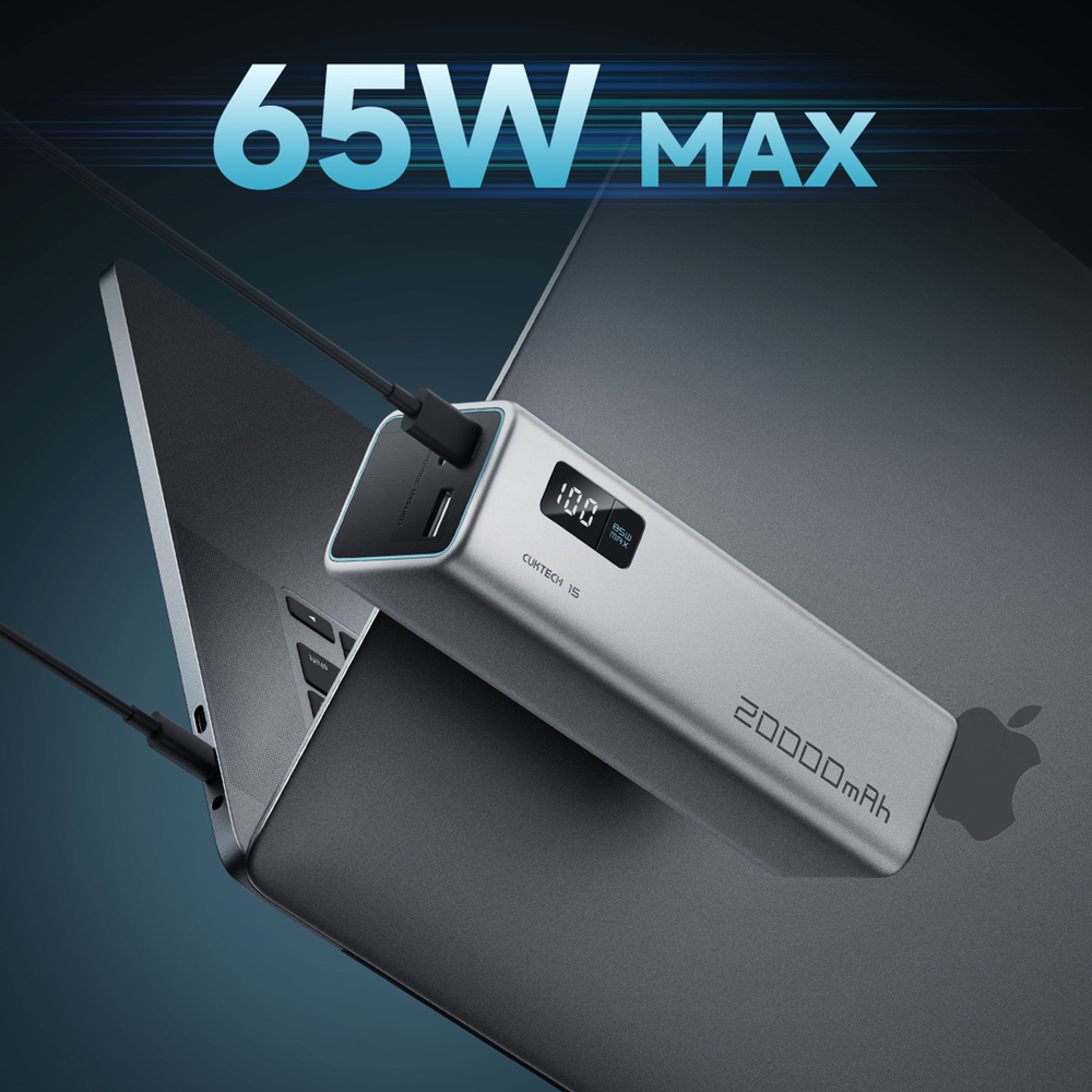 Powerbank Cuktech CUKP200XGLGR 100W 20000mAh 2 x USB-C 1 x USB-A - szürke-1
