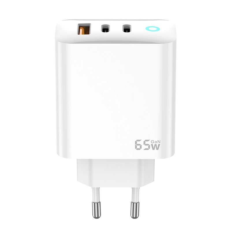 JELLICO hálózati töltő EU20 GaN PD 65W 2xUSB-C + 1xUSB QC3.0 fehér-2
