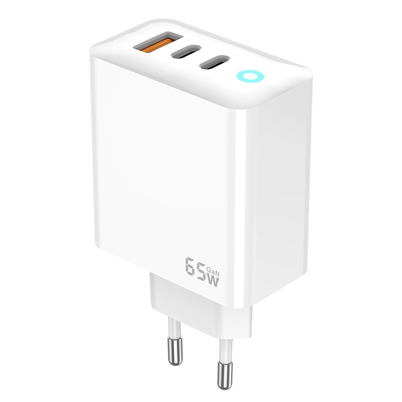 JELLICO hálózati töltő EU20 GaN PD 65W 2xUSB-C + 1xUSB QC3.0 fehér-3