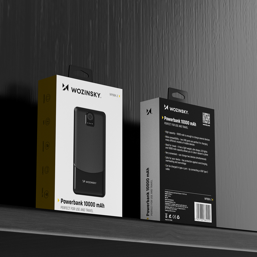 Wozinsky Powerbank Wpower 10 000 mAh - fekete-8