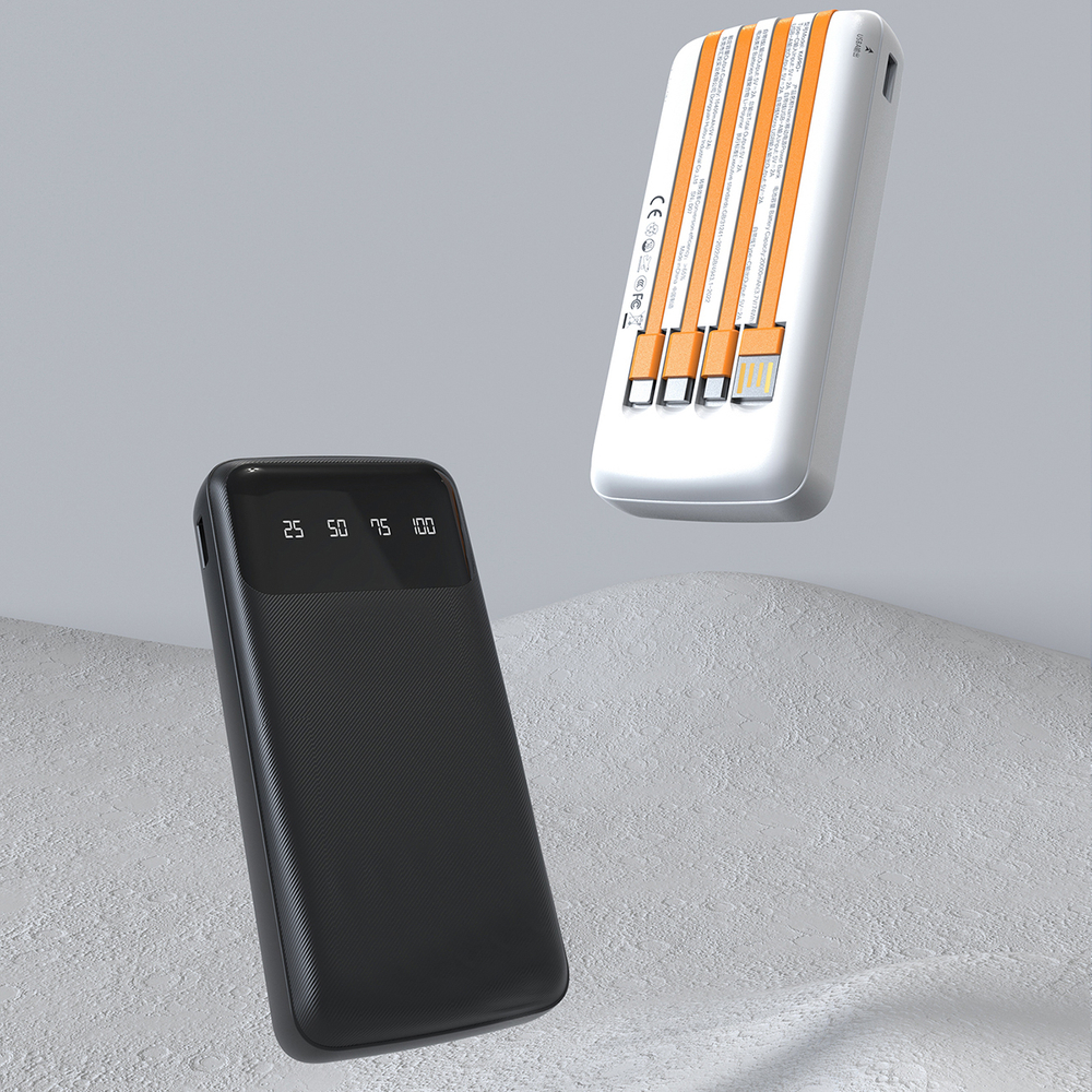 Dudao K6Pro Univerzális 10000mAh Powerbank USB Kábellel, USB Type C, Lightning Fekete (K6Pro-black)-4