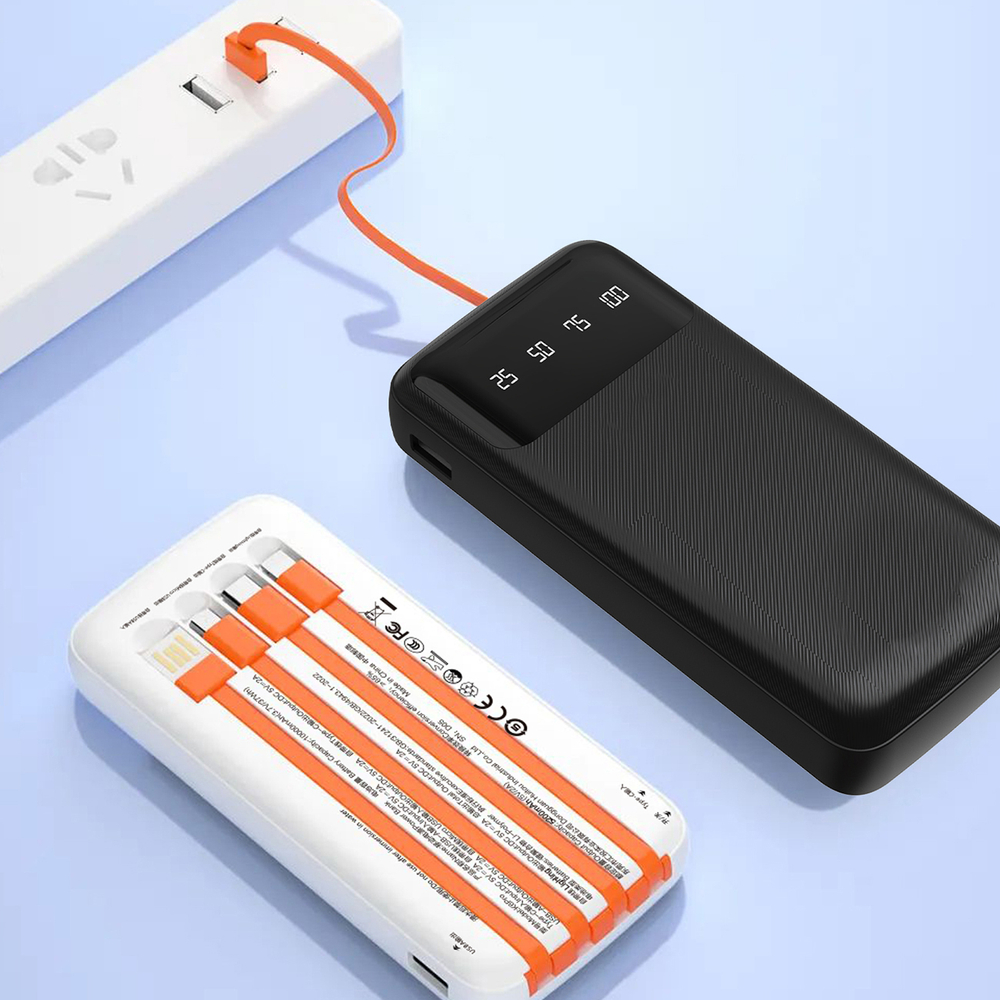 Dudao K6Pro Univerzális 10000mAh Powerbank USB Kábellel, USB Type C, Lightning Fekete (K6Pro-black)-6
