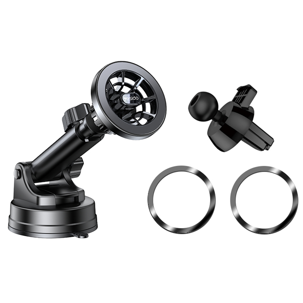 Yesido - Autós Telefontartó (C158) - Szélvédőre, Műszerfalra, Szellőzőrácsra - Fekete-0