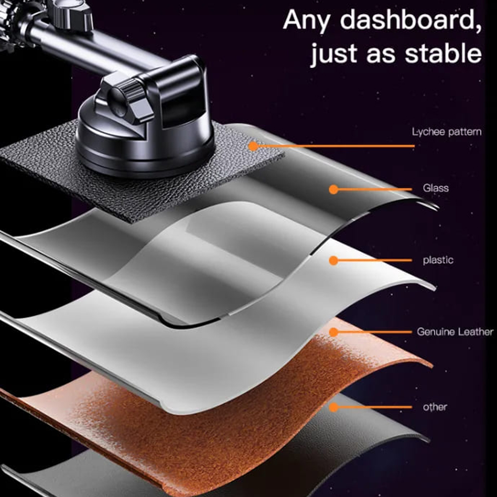 Yesido - Autós Telefontartó (C158) - Szélvédőre, Műszerfalra, Szellőzőrácsra - Fekete-4