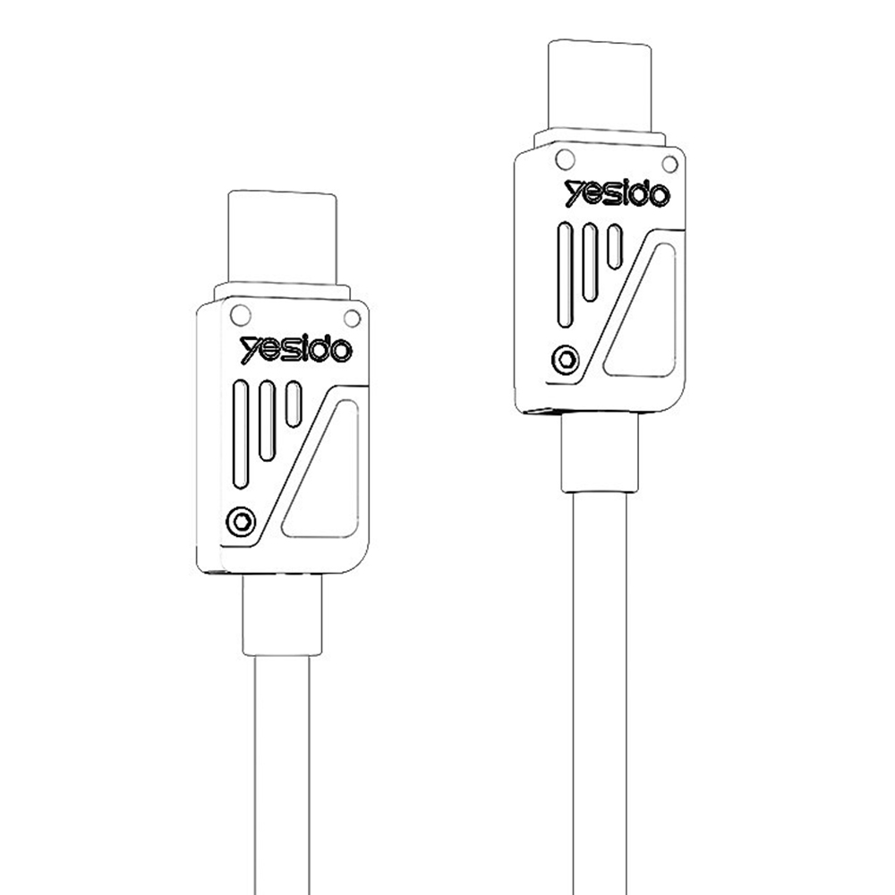 Yesido - Adatkábel (CA196) - Type-C to Type-C, Gyors töltés, 480Mbps, PD60W, CarPlay kompatibilis, cink ötvözet, 1.2m - Fekete-10