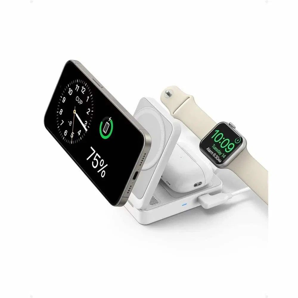 Anker Vezeték nélküli töltőállomás MagGo 3in1, 15W, 1.67A, Fehér B2557321-9