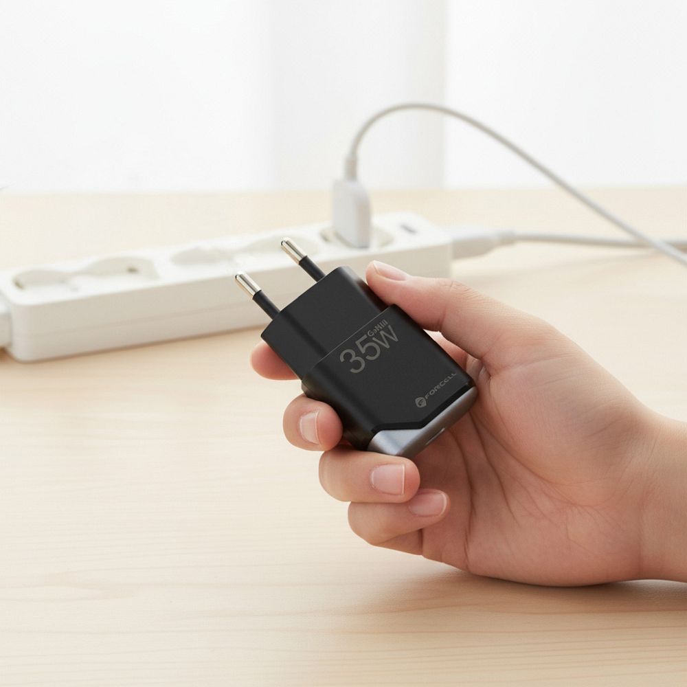 Forcell F-Energy Ultra Slim GaN III hálózati töltő, USB-C, PD/QC4.0, 3A/35 W, fekete (B135101-E)-2