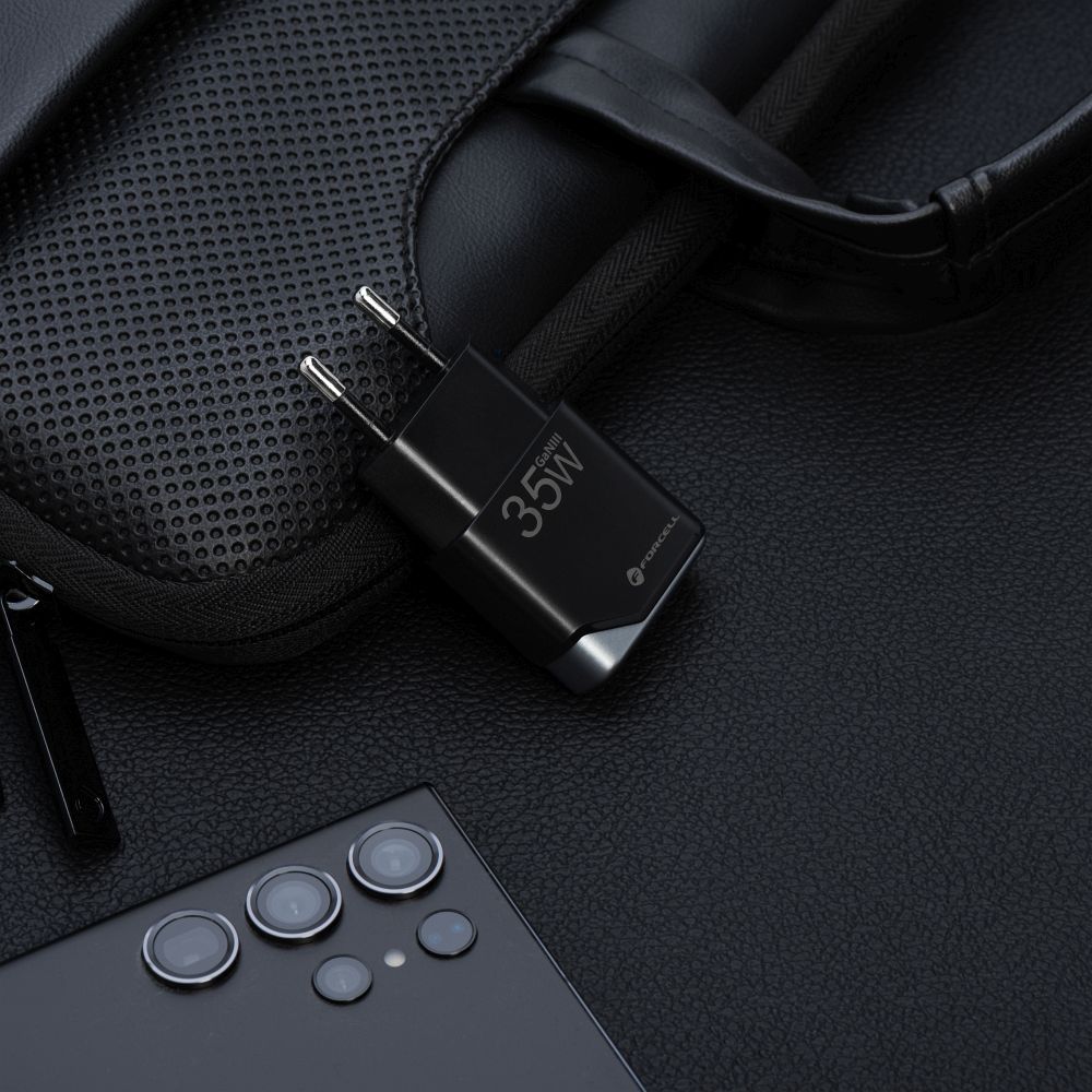 Forcell F-Energy Ultra Slim GaN III hálózati töltő, USB-C, PD/QC4.0, 3A/35 W, fekete (B135101-E)-3