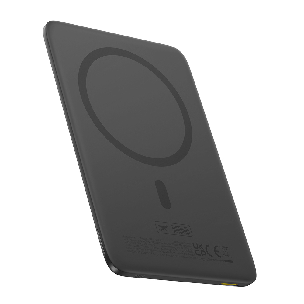 Baseus PicoGo AM41 Ultra-Karcsú 5000mAh 20W MagSafe Kompatibilis Power Bank Baseus Simple USB-C 60W 30cm Kábellel - Fekete-0