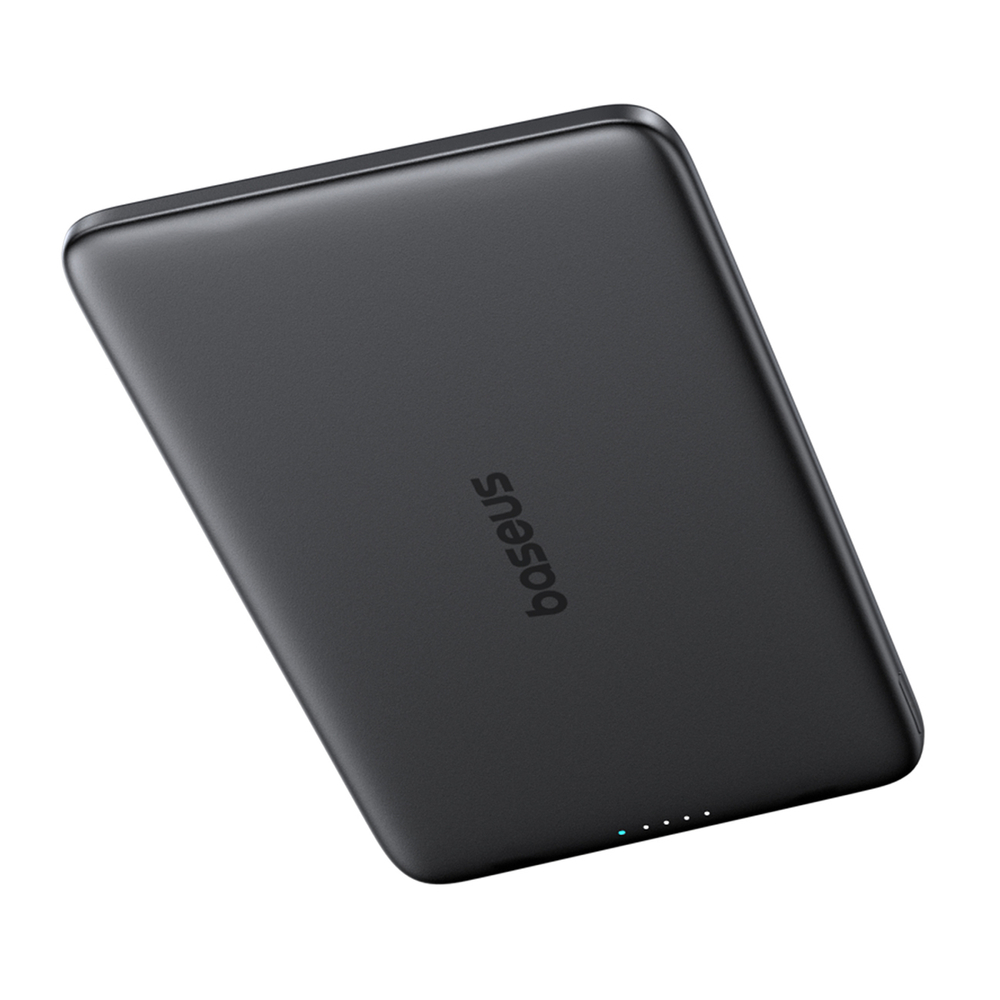 Baseus PicoGo AM41 Ultra-Karcsú 5000mAh 20W MagSafe Kompatibilis Power Bank Baseus Simple USB-C 60W 30cm Kábellel - Fekete-2