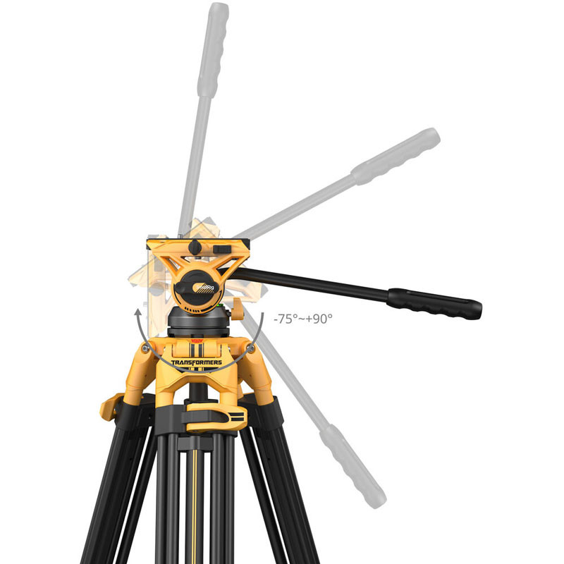 Smallrig 5523 Video Tripod with Heavy-Duty Fluid Head AD-01 (Bumblebee Edition)-2