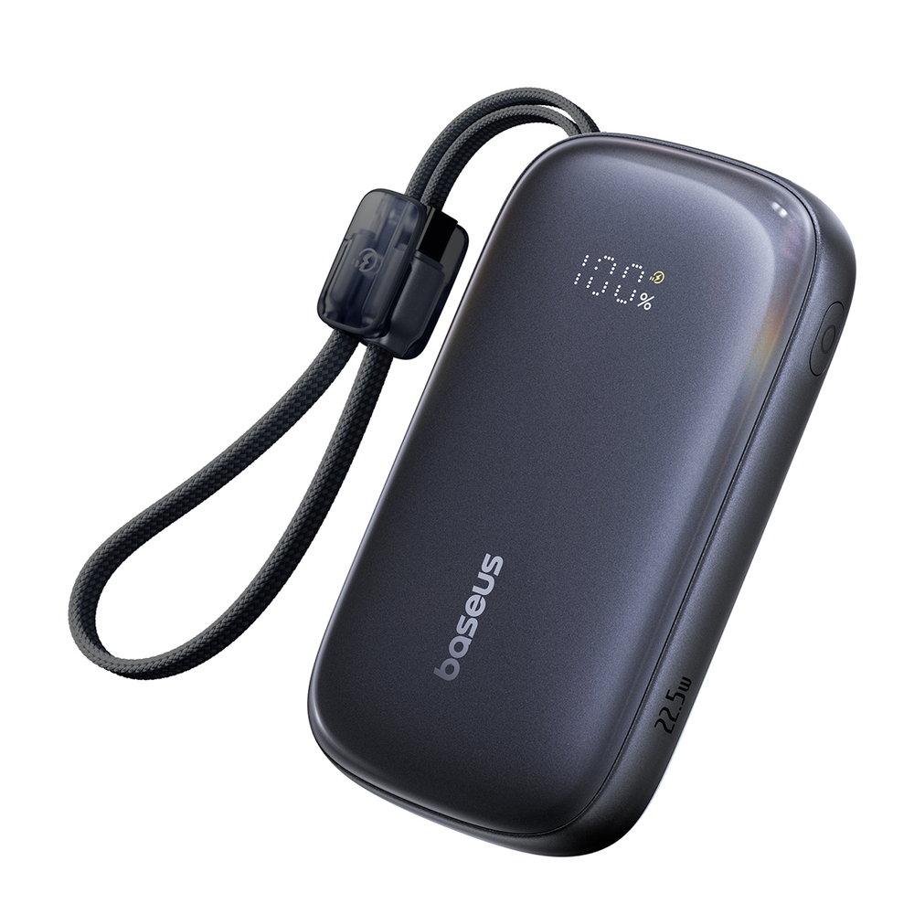 Baseus EnerFill FC21 Qpow3 Ultra Powerbank 20000mAh 22.5W kijelzővel és csatlakoztatott kábel - fekete-0