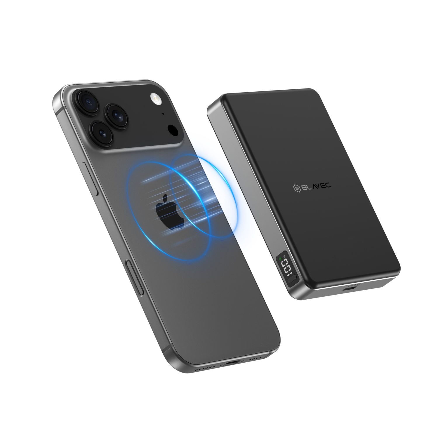 Blavec Power Bank 10000mAh BJ-05 Ultra Gyors 16mm - Type C - Qi2.2 25W + PD 45W mágneses indukció Magsafe 2 az 1-ben (PBBJ05-QI22MC10B) fekete-4