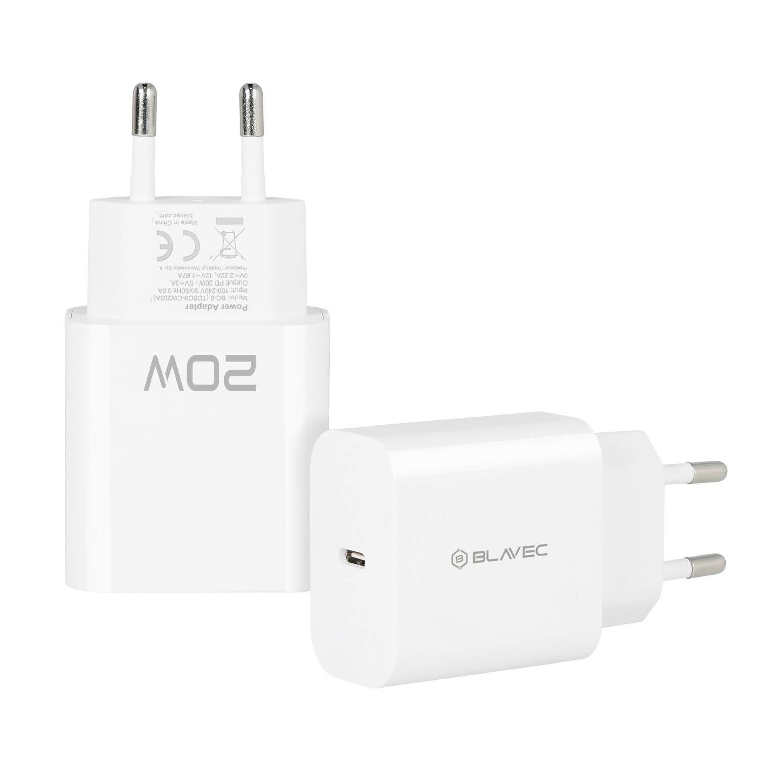Blavec fali töltő BC-9 - USB-C - PD 20W 3A (TCBC9-CW203A) fehér-1