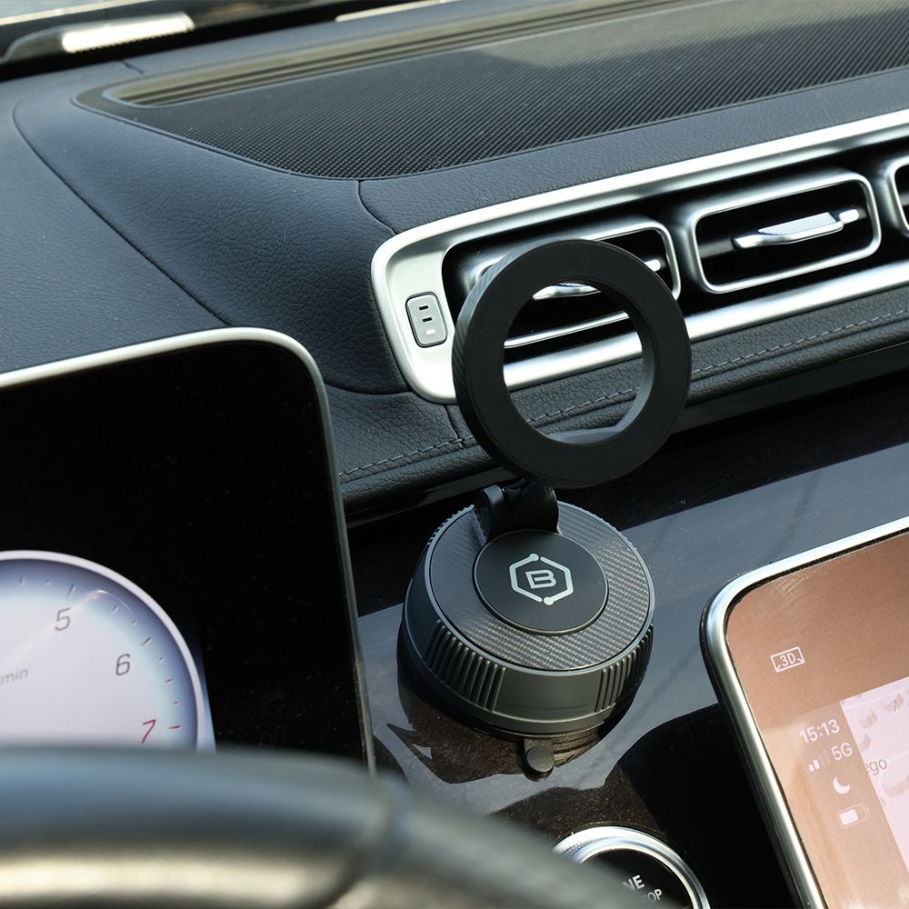 Blavec autós tartó BHV-03 mágneses vákuumos műszerfalra vagy szélvédőre (BHV03-PMB) fekete-3