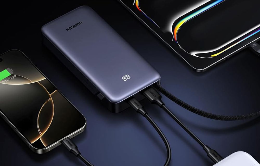 Powerbank beépített kábellel 20000mAh UGREEN PB536 45W (szürke)-1