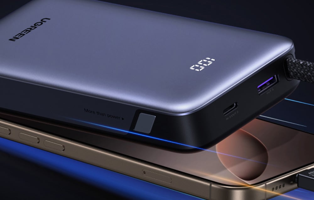 Powerbank beépített kábellel 20000mAh UGREEN PB536 45W (szürke)-7