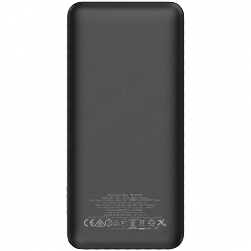 Anker Powerbank, 10000mAh, 22.5W, QC + PD, Fekete A1388G11-2