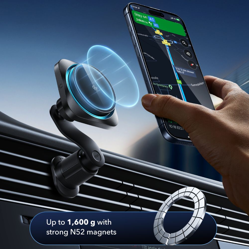 Fekete Esr Omnilock Cryoboost Mágneses Magsafe Autós Ventilátor Telefontartó Vezeték Nélküli Töltő Qi2.2 25W-2