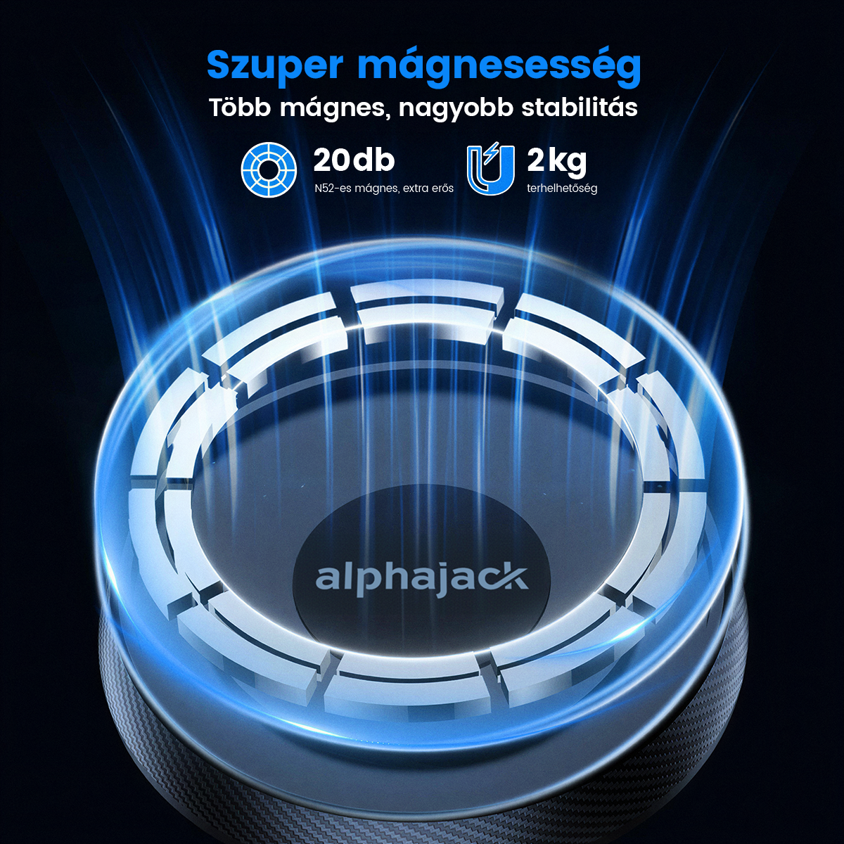 Alphajack MSH V1 mágneses autós telefontartó szellőzőre (Magsafe kompatibilis)-4
