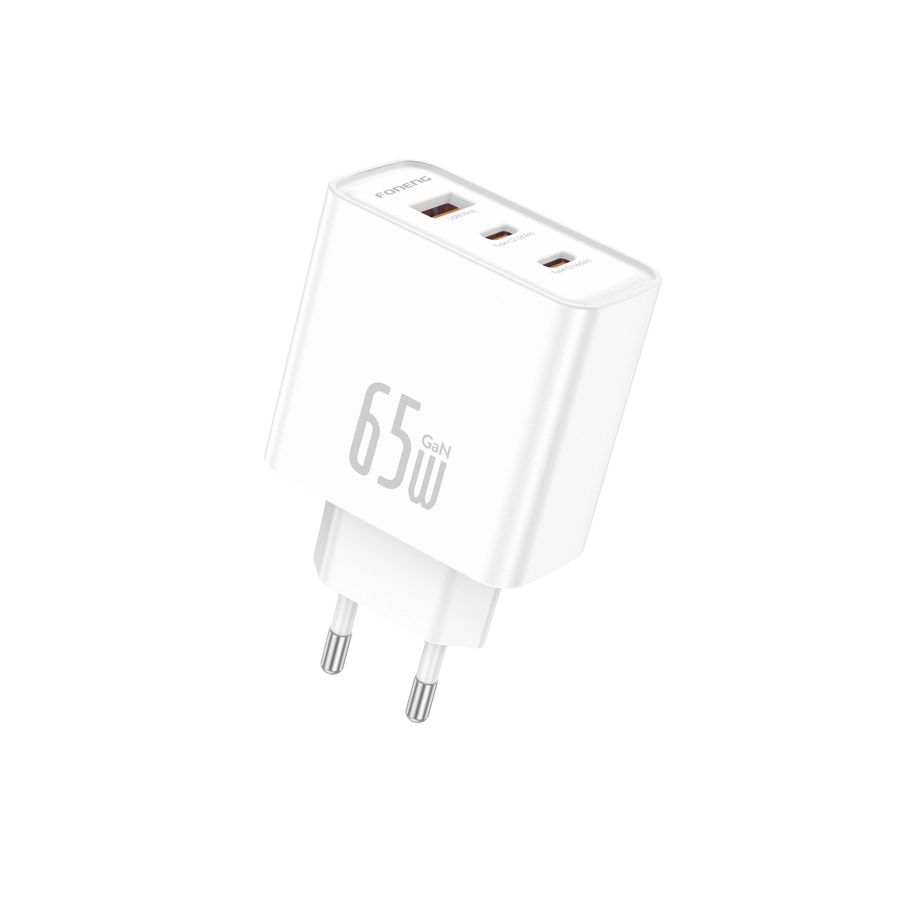 FONENG falitöltő Gan50-EU GaN PD 65W 2xUSB-C + 1xUSB QC3.0 Fehér-1