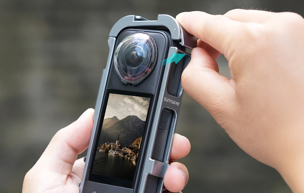 Sunnylife fém mágneses keret szilikon lencsevédővel Insta360 X5 készülékhez-1