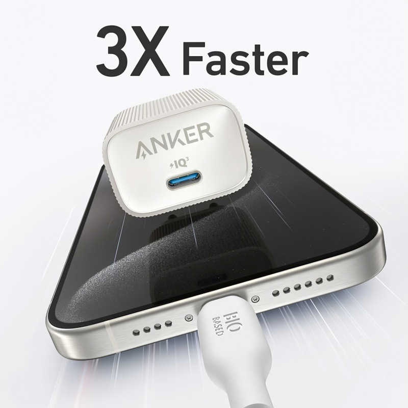 Hálózati Töltő Anker 511 Nano 4, 30W, 3A, 1 x USB-C, Fehér A2337G21-1
