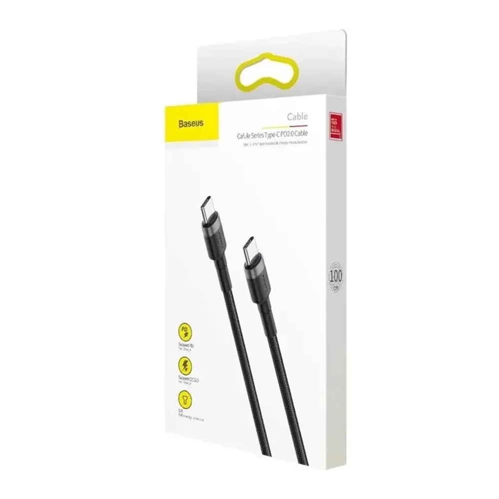 USB-C to USB-C kábel Baseus, 60W, 2m - Fekete / Szürke Baseus - (E0418500)-6