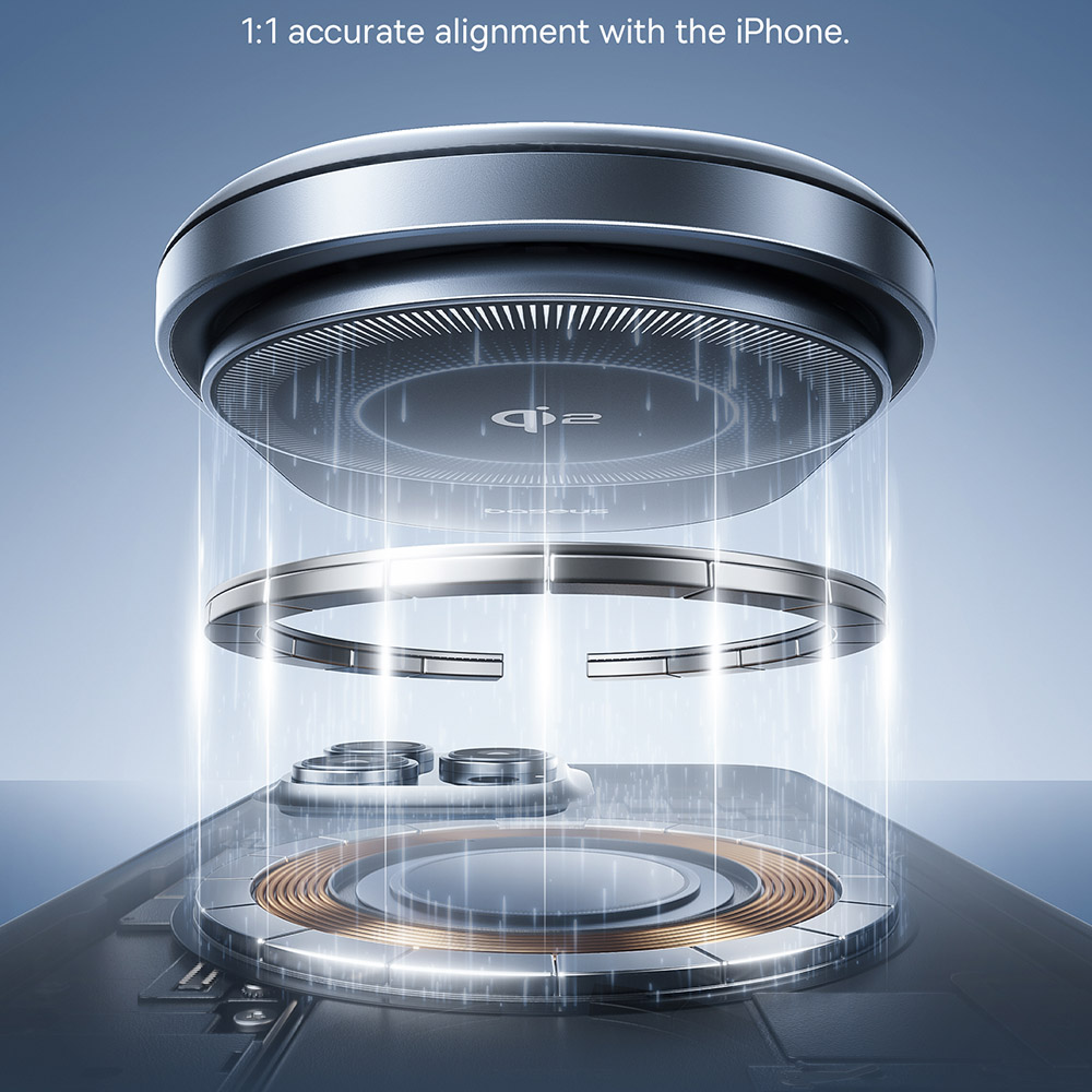 Baseus PrimeTrip VC1 Pro Vezeték nélküli autós tartó légbeömlőre, Type-C, 15W, Qi2, hűtőventilátorral - Fekete-3