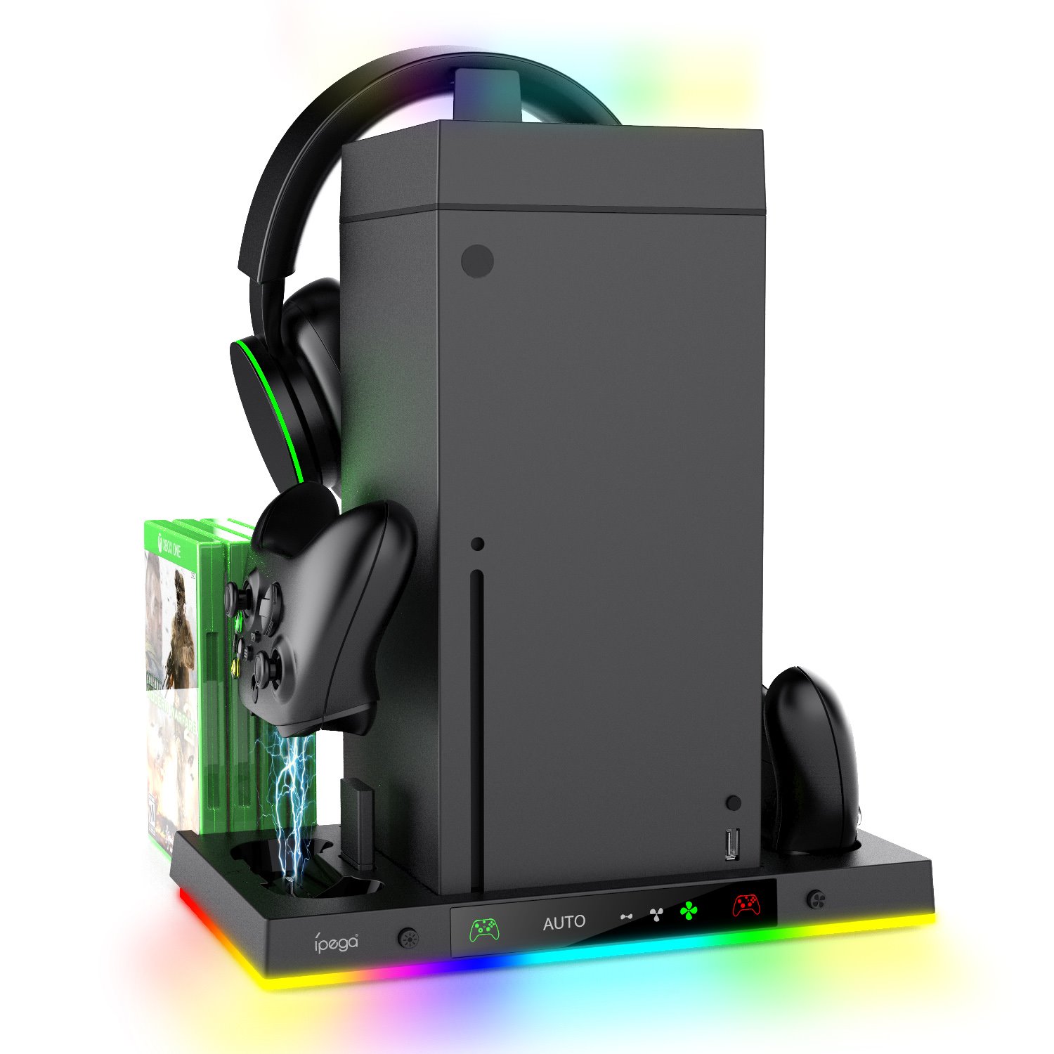 iPega XBX024S Multifunkcionális töltő RGB állvány Xbox-hoz hűtéssel tok-1