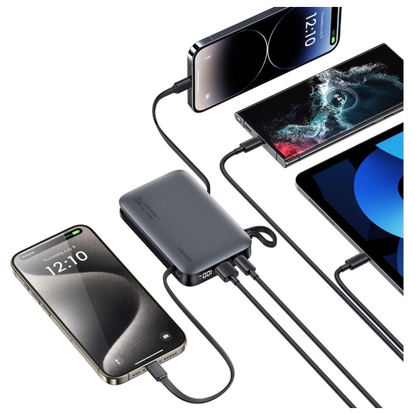 Powerbank USAMS XR sorozat CD228 10000mAh 20W + USB-C/Lightning kábel fekete-14