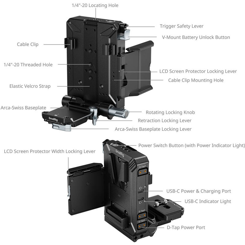 Smallrig 5227 V-Mount Battery Mount Plate Kit-2