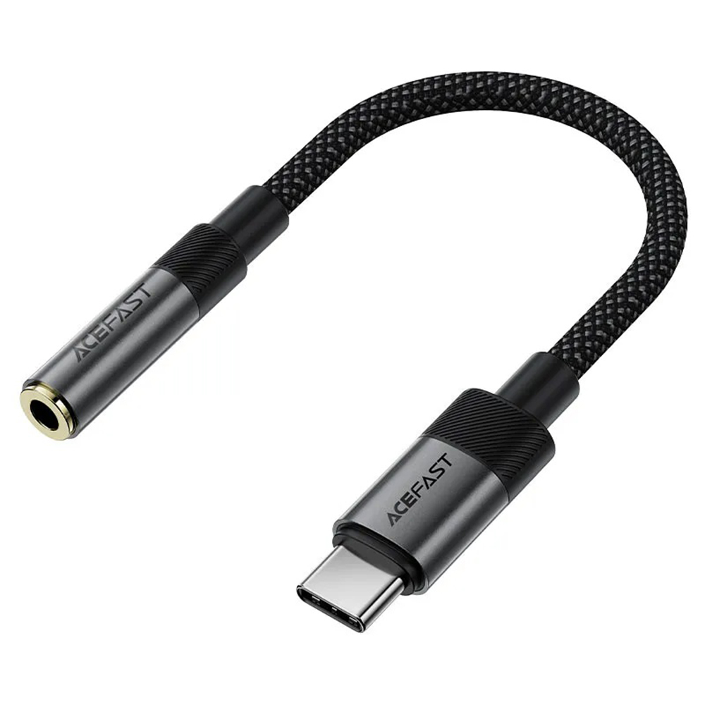 Type-C Férfi - Jack 3.5mm Női Acefast Audio Adapter (J12), Plug & Play, Magas hűségű hang, Nincs késés, 15cm - Fekete-1
