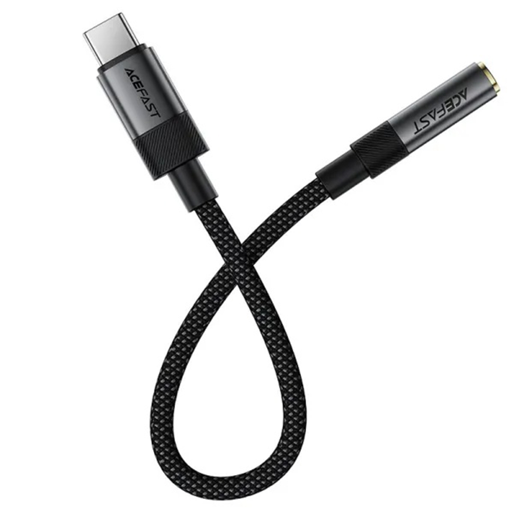 Type-C Férfi - Jack 3.5mm Női Acefast Audio Adapter (J12), Plug & Play, Magas hűségű hang, Nincs késés, 15cm - Fekete-2