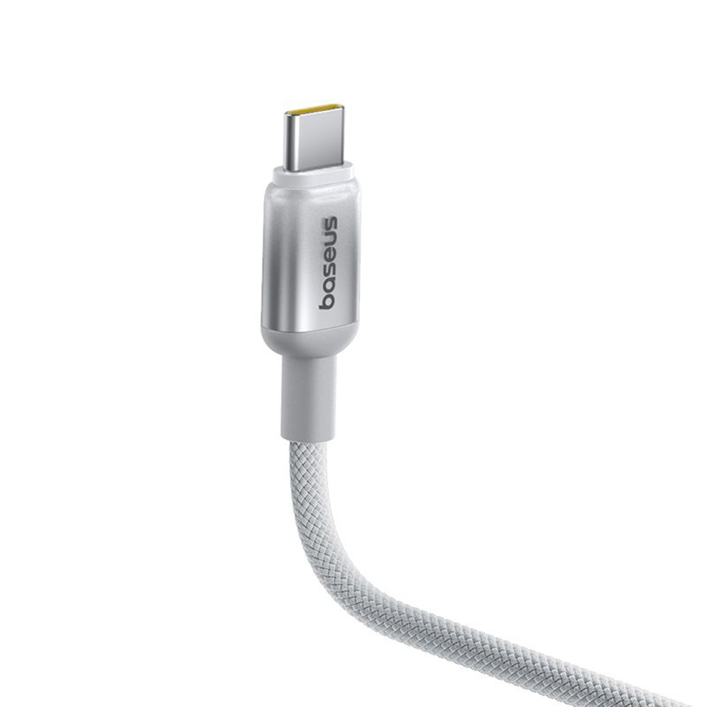 Data Cable Discolor Baseus - USB-C to USB-C, 100W, 480Mbps, 1m - Ezüst-1