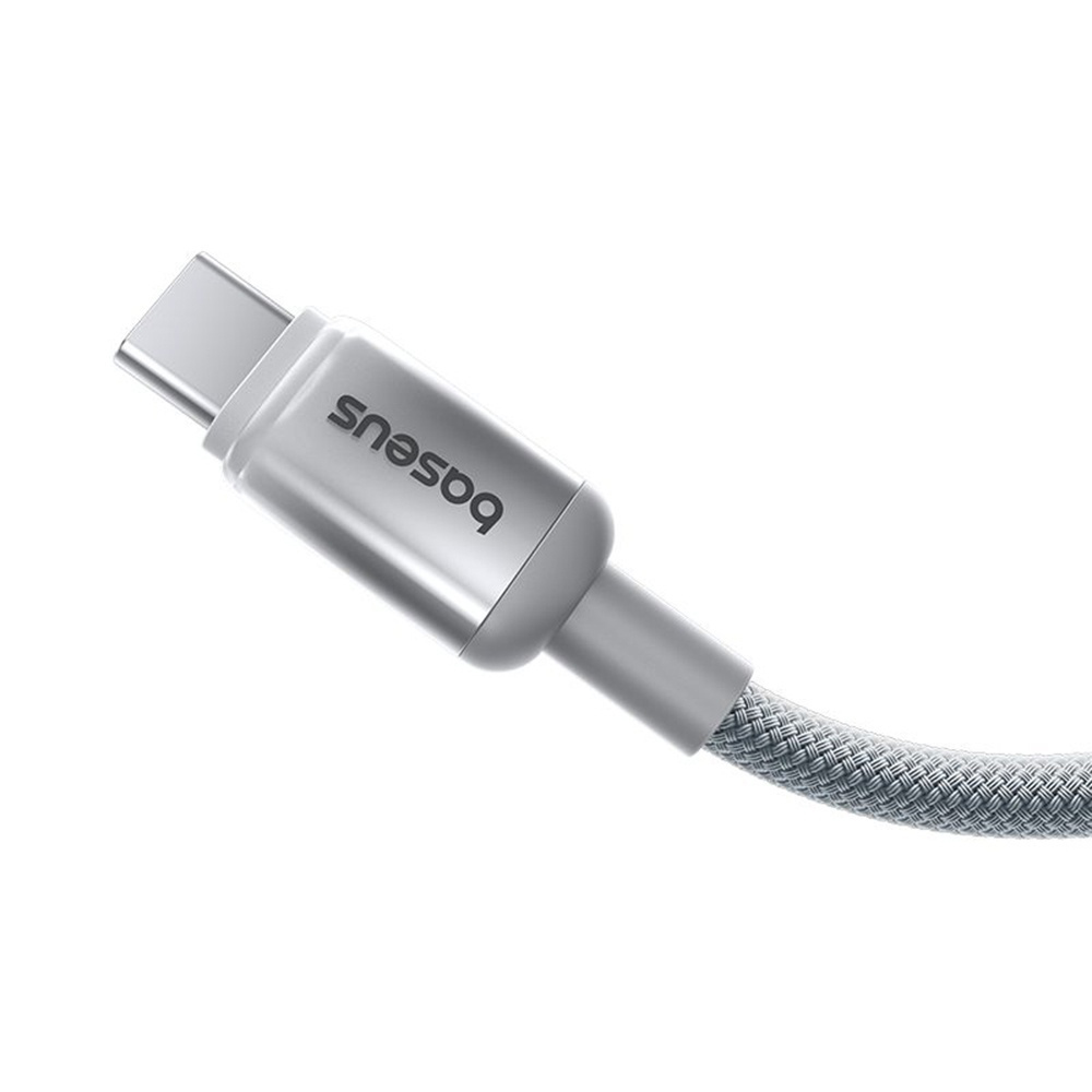 Data Cable Discolor Baseus - USB-C to USB-C, 100W, 480Mbps, 1m - Ezüst-3