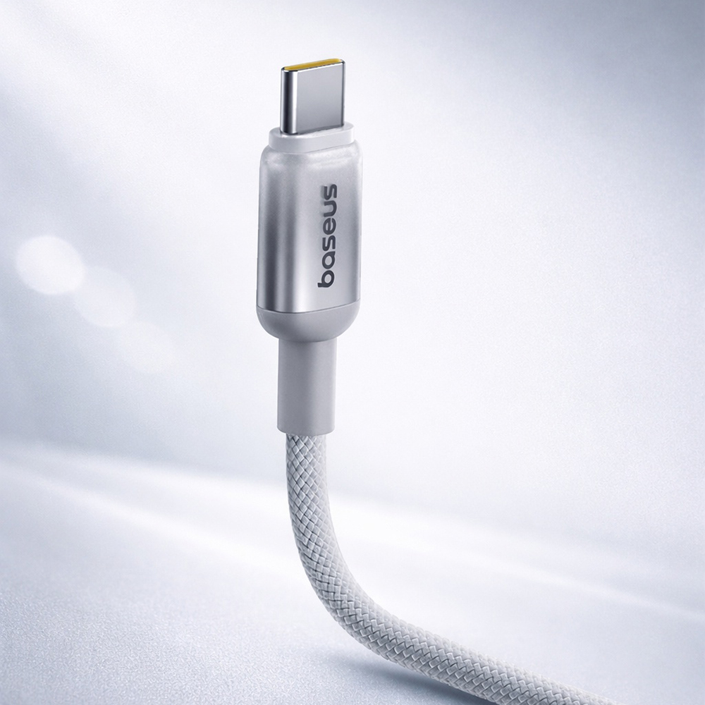 Data Cable Discolor Baseus - USB-C to USB-C, 100W, 480Mbps, 1m - Ezüst-4