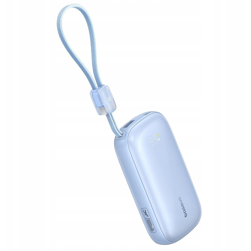 Baseus EnerFill FC21 Qpow 3 Ultra Power Bank levehető kábellel, 10000mAh, 22.5W, digitális kijelző - Galaxy Blue-2