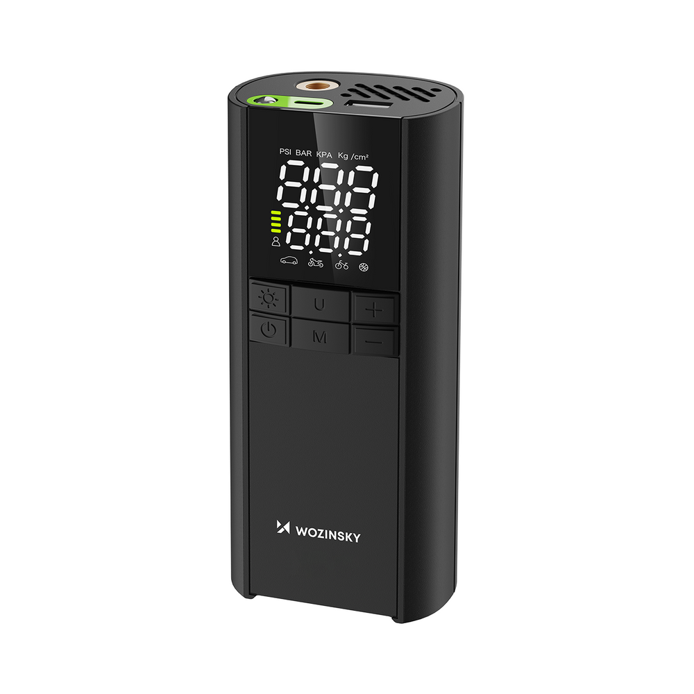 Wozinsky WPEP-8000 kompresszor, elektromos pumpa, 8000mAh power bank, zseblámpa - fekete-10