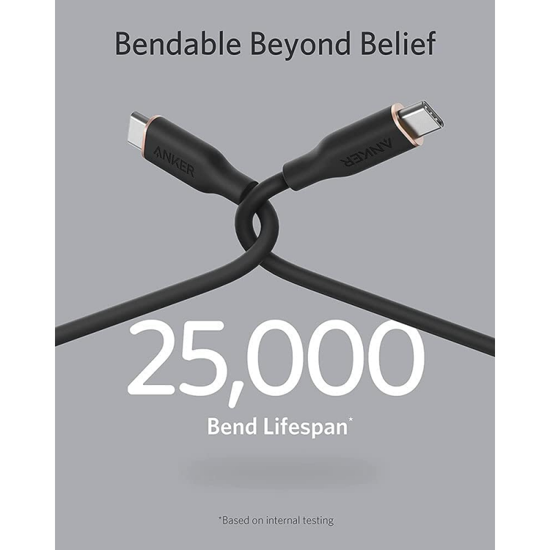 USB-C to USB-C Kábel Anker PowerLine III, 100W, 5A, 0.9m, Fekete A8552H11-1